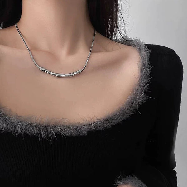 Irregular Silver Necklace