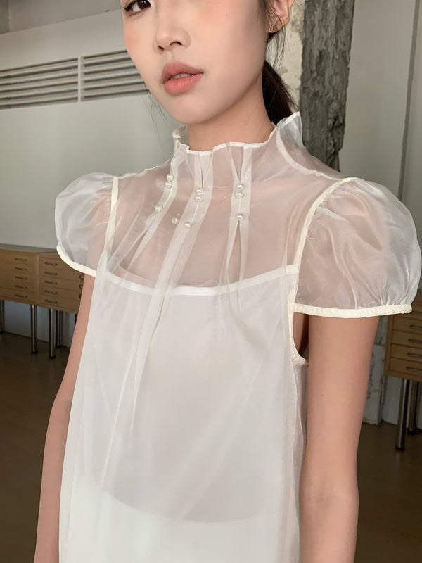 珠语 / Pearl Chiffon Short Sleeve Blouse