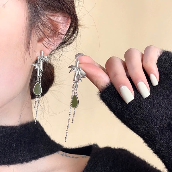 流苏竹节耳钉 / Tassel Bamboo Joint Earrings