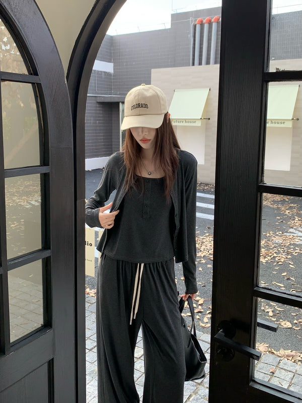 清玥 / Cardigan & Casual Pants Set