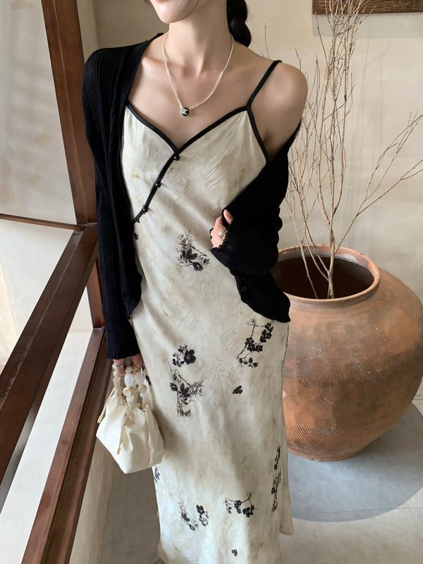 「雾里花」New Chinese-style floral print dress