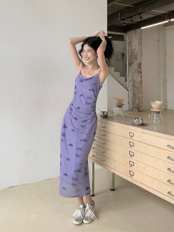 「爱乐之城」Purple Butterfly Dress