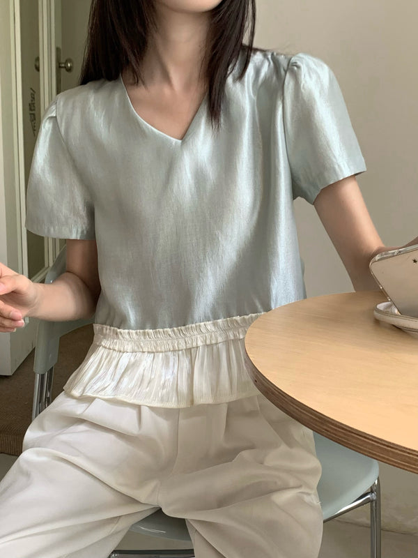 青沐 / Satin Lace Top