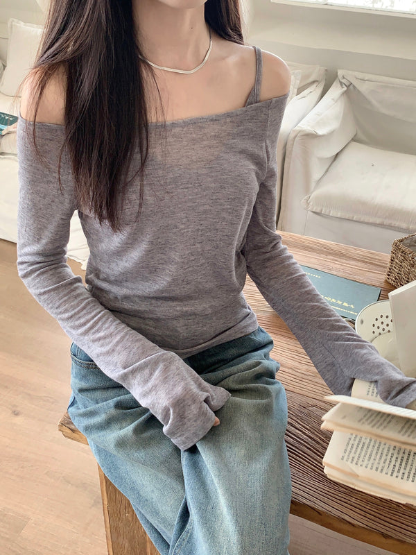 「雾灰河畔」2 pc Knit Top