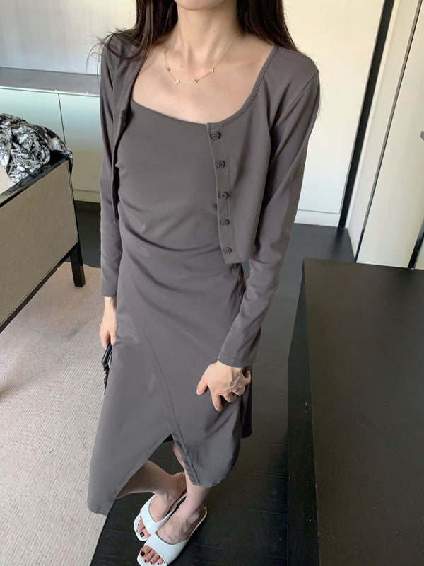雾纱 / Slip Dress & Cardigan 2-Piece Set