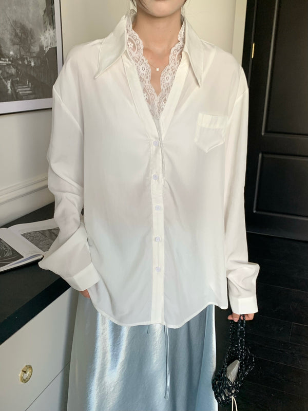 染夏 / Lace Panel Shirt