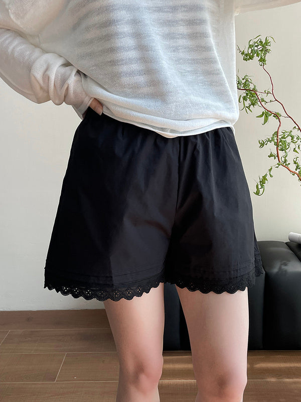 Lace-Trimmed Shorts