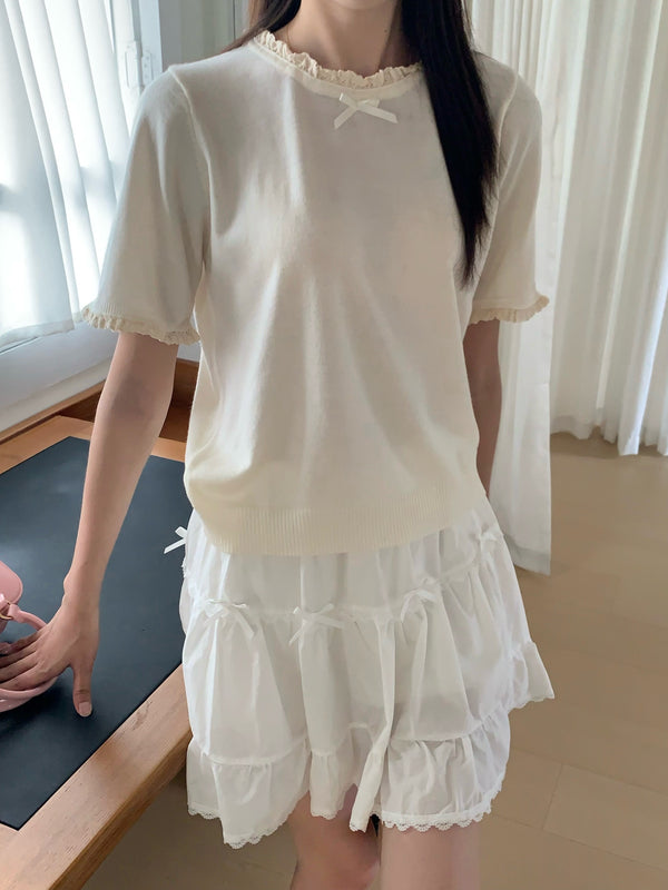 布蕾 / Knit Short Sleeve Shirt
