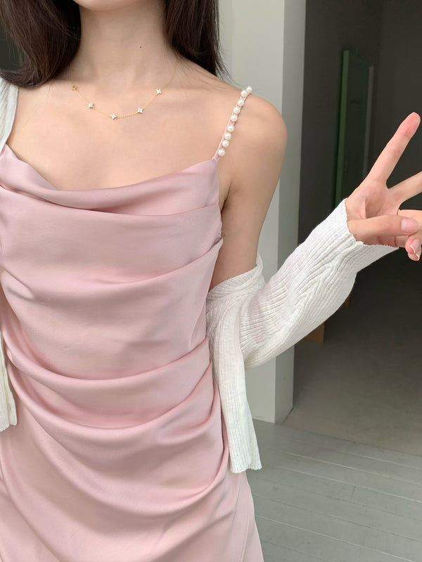 柔珠 / Pearl-Strap Slip Dress