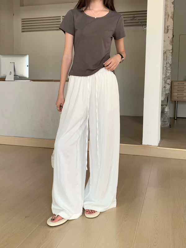 晨霜 / White Wide-Leg Pants