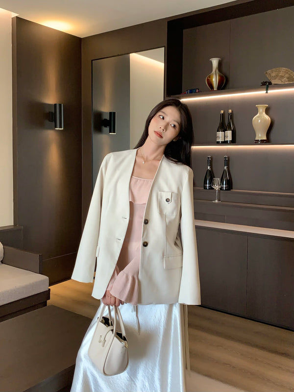 诺白 / V-Neck Blazer